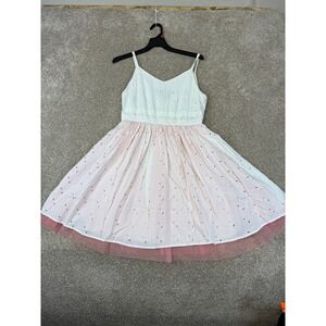 NEW Alice's Pig Tammy's Tutu Dress White Pink Eyelet Tulle 4 Coguette Whimsigoth